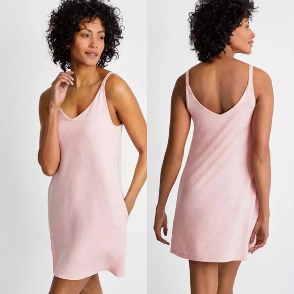 State of Day Fluid Knit Solid Tank Chemise Blush Heather NWT Sz L - Picture 1 of 6